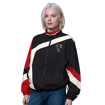 Women's Starter Black/Red Atlanta Falcons Vintage 1st Quarter Full-Zip Windbreaker