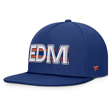 Men's Fanatics Royal Edmonton Oilers Authentic Pro Rink Team Code Snapback Hat
