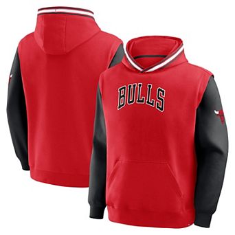 Men's Fanatics Red/Black Chicago Bulls Half Court Shot Clock Fastbreak Hoodie