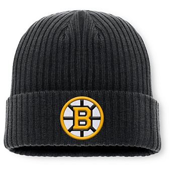 Men's Fanatics Black Boston Bruins Primary Logo Cuffed Knit Hat