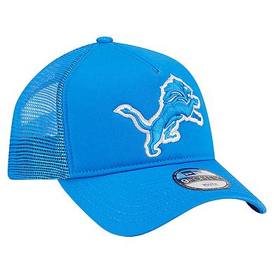 Toddler New Era Blue Detroit Lions Main 9FORTY A-Frame Trucker Adjustable Hat