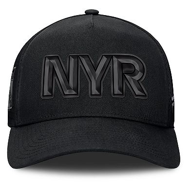 Men's Fanatics Black New York Rangers Authentic Pro Road Team Code Trucker Adjustable Hat