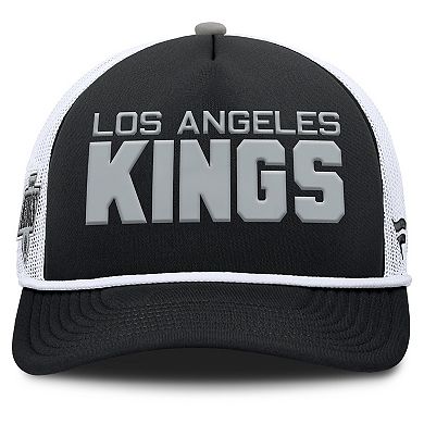 Men's Fanatics Black/White Los Angeles Kings Authentic Pro Rink A-Frame Adjustable Hat