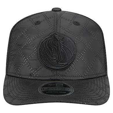 Men's New Era Black Dallas Mavericks Quilted 9SEVENTY Trucker Adjustable Hat
