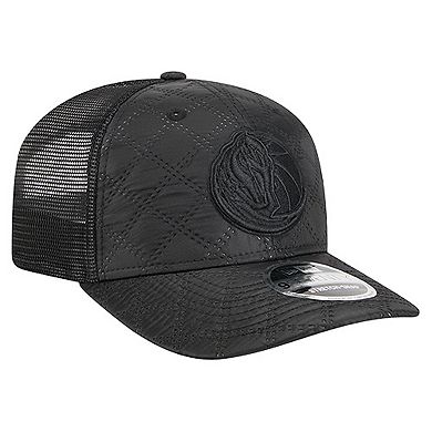 Men's New Era Black Dallas Mavericks Quilted 9SEVENTY Trucker Adjustable Hat