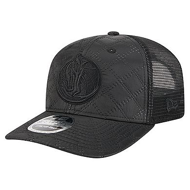 Men's New Era Black Dallas Mavericks Quilted 9SEVENTY Trucker Adjustable Hat