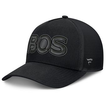 Men's Fanatics Black Boston Bruins Authentic Pro Road Team Code Trucker Adjustable Hat