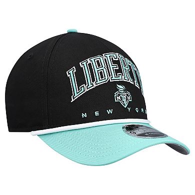 Men's New Era Black New York Liberty Bold Arch 9FORTY A-Frame M-Crown Adjustable Hat