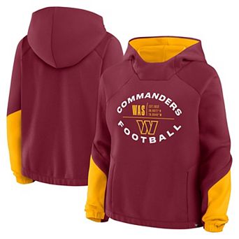 Women's Fanatics Burgundy Washington Commanders Oversized��Redzone Bubble Screen Pullover Hoodie