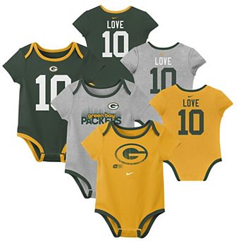 Newborn & Infant Nike Jordan Love Green Bay Packers Name & Number 3-Pack Bodysuit Set