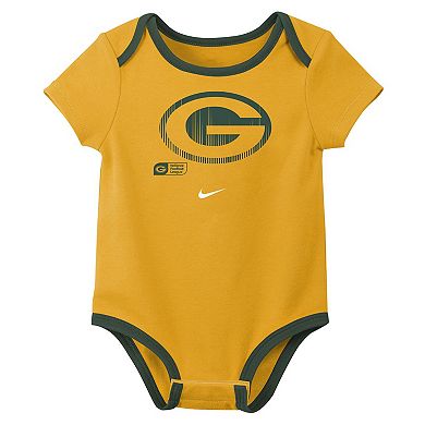 Newborn & Infant Nike Jordan Love Green Bay Packers Name & Number 3-Pack Bodysuit Set