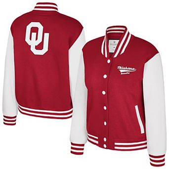 Women's Colosseum Crimson Oklahoma Sooners French Baguette Full Snap Fleece Jacket