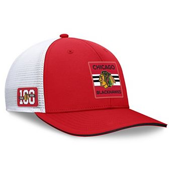 Men's Fanatics Red/White Chicago Blackhawks Centennial Adjustable Hat