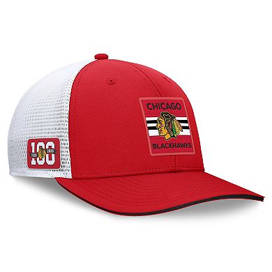 Men's Fanatics Red/White Chicago Blackhawks Centennial Adjustable Hat