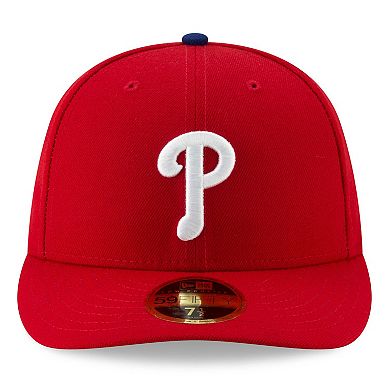 Men's New Era Red Philadelphia Phillies 2025 MLB Postseason Side Patch Low Profile 59FIFTY Fitted Hat