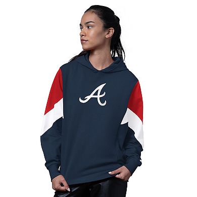 Women's Starter Navy Atlanta Braves Scrimmage Pullover Hoodie