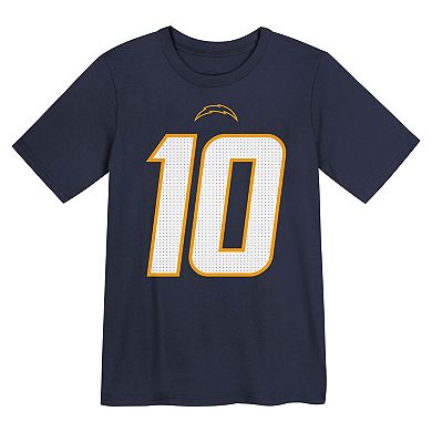 Youth Nike Justin Herbert Navy Los Angeles Chargers Name & Number T-Shirt