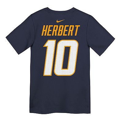 Youth Nike Justin Herbert Navy Los Angeles Chargers Name & Number T-Shirt