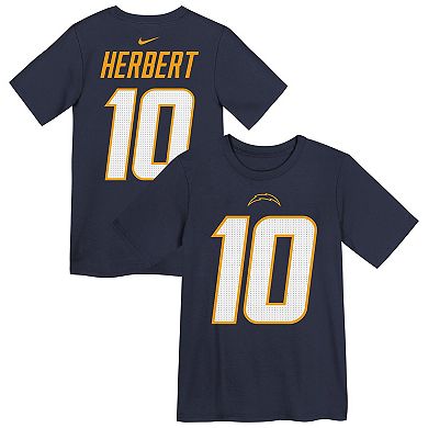 Youth Nike Justin Herbert Navy Los Angeles Chargers Name & Number T-Shirt