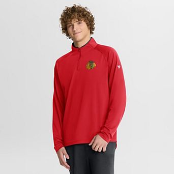 Men's Fanatics Red Chicago Blackhawks Authentic Pro Rink Training Quarter-Zip Pullover