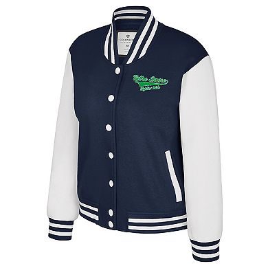 Women's Colosseum Navy Notre Dame Fighting Irish French Baguette Full Snap Fleece Jacket