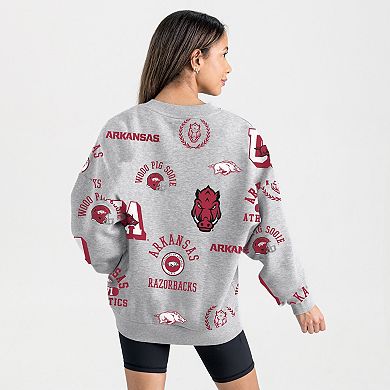 Women's Gameday Couture Gray Arkansas Razorbacks Always on Repeat Fleece Sweatshirt