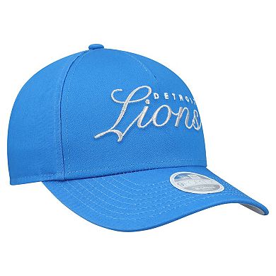 Women's New Era Blue Detroit Lions Metallic 9FORTY M-Crown A-Frame Adjustable Hat