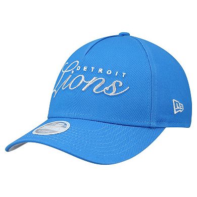 Women's New Era Blue Detroit Lions Metallic 9FORTY M-Crown A-Frame Adjustable Hat
