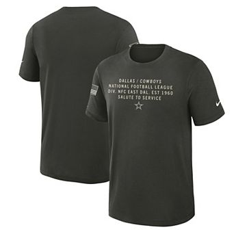 Men's Nike Forest Green Dallas Cowboys 2025 Salute to Service Sideline Slub Dri-FIT T-Shirt