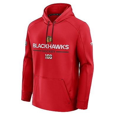 Men's Fanatics Red Chicago Blackhawks Authentic Centennial Pro Rink Hoodie