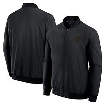 Men's Fanatics Black Boston Bruins Authentic Pro Road Lightweight Full-Zip Bomber Jacket