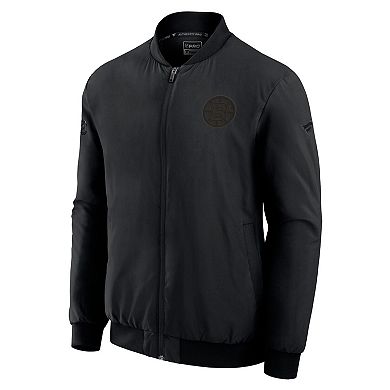 Men's Fanatics Black Boston Bruins Authentic Pro Road Lightweight Full-Zip Bomber Jacket