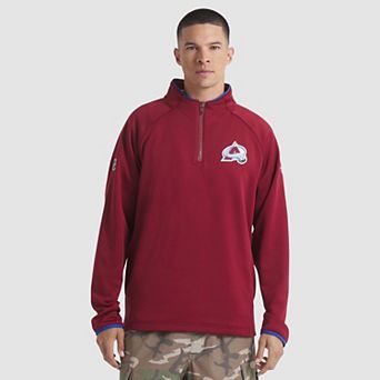 Men's Fanatics Burgundy Colorado Avalanche Authentic Pro Rink Raglan Quarter-Zip Pullover