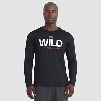 Men's Fanatics Black Minnesota Wild Authentic Pro Rink Tech Long Sleeve T-Shirt