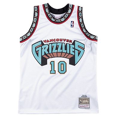 Men's Mitchell & Ness Mike Bibby White Vancouver Grizzlies 1998/99 Hardwood Classics Swingman Jersey