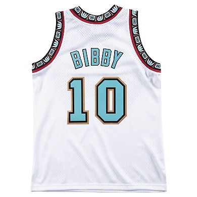 Men's Mitchell & Ness Mike Bibby White Vancouver Grizzlies 1998/99 Hardwood Classics Swingman Jersey