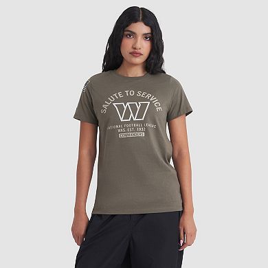 Women's Nike Olive Washington Commanders 2025 Salute to Service Sideline T-Shirt