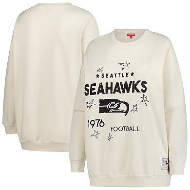 Women's Mitchell & Ness Cream Seattle Seahawks Plus Size Shooting Star Sweatshirt