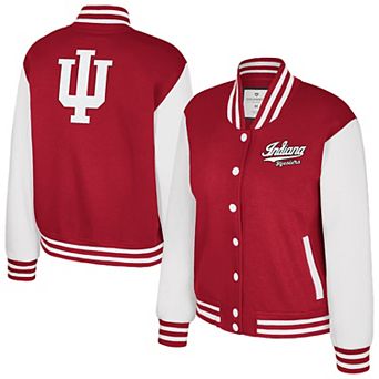 Women's Colosseum Crimson Indiana Hoosiers French Baguette Full Snap Fleece Jacket