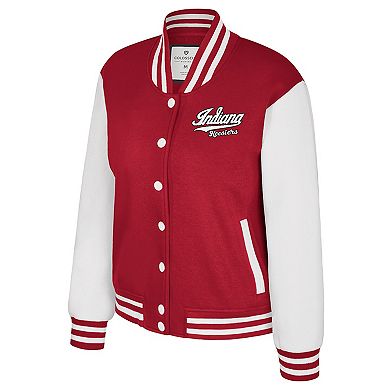 Women's Colosseum Crimson Indiana Hoosiers French Baguette Full Snap Fleece Jacket