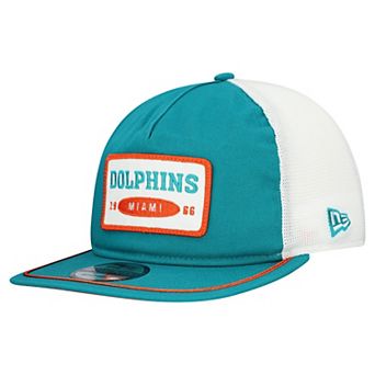 Men's New Era Aqua/White Miami Dolphins Patch 19TWENTY Adjustable Hat