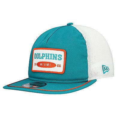 Men's New Era Aqua/White Miami Dolphins Patch 19TWENTY Adjustable Hat