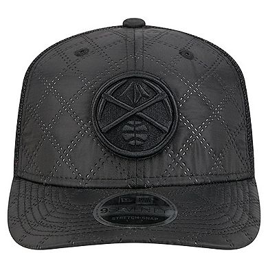 Men's New Era Black Denver Nuggets Quilted 9SEVENTY Trucker Adjustable Hat
