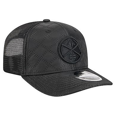 Men's New Era Black Denver Nuggets Quilted 9SEVENTY Trucker Adjustable Hat