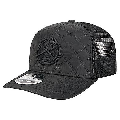 Men's New Era Black Denver Nuggets Quilted 9SEVENTY Trucker Adjustable Hat