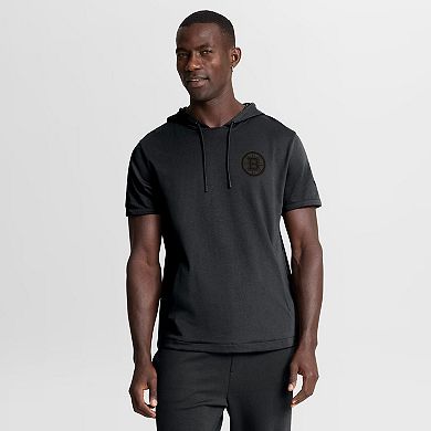 Men's Fanatics Black Boston Bruins Authentic Pro Road Short Sleeve Hoodie