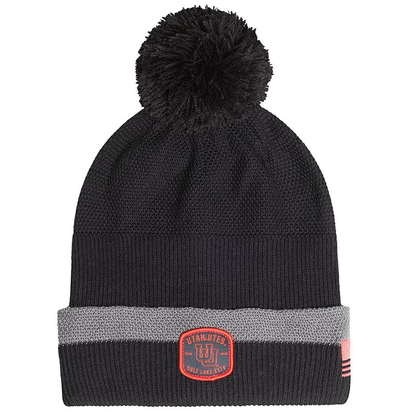Men's Under Armour Charcoal Utah Utes Freedom Collection Cuffed Knit Hat with Pom