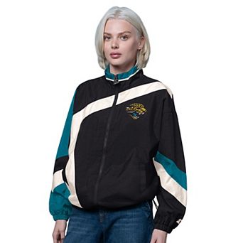 Women's Starter Black/Teal Jacksonville Jaguars Vintage 1st Quarter Full-Zip Windbreaker