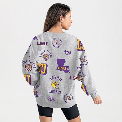 Women's Gameday Couture Gray LSU Tigers Always on Repeat Fleece Sweatshirt