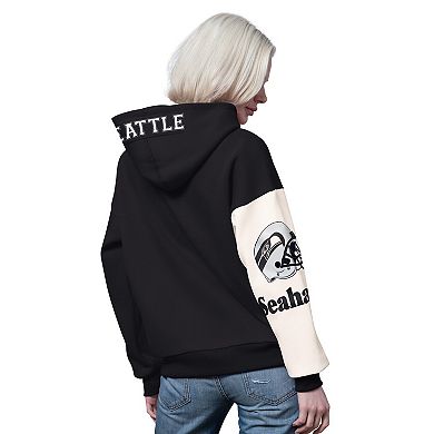 Women's Starter Black Seattle Seahawks 4th Down Full-Zip Hoodie